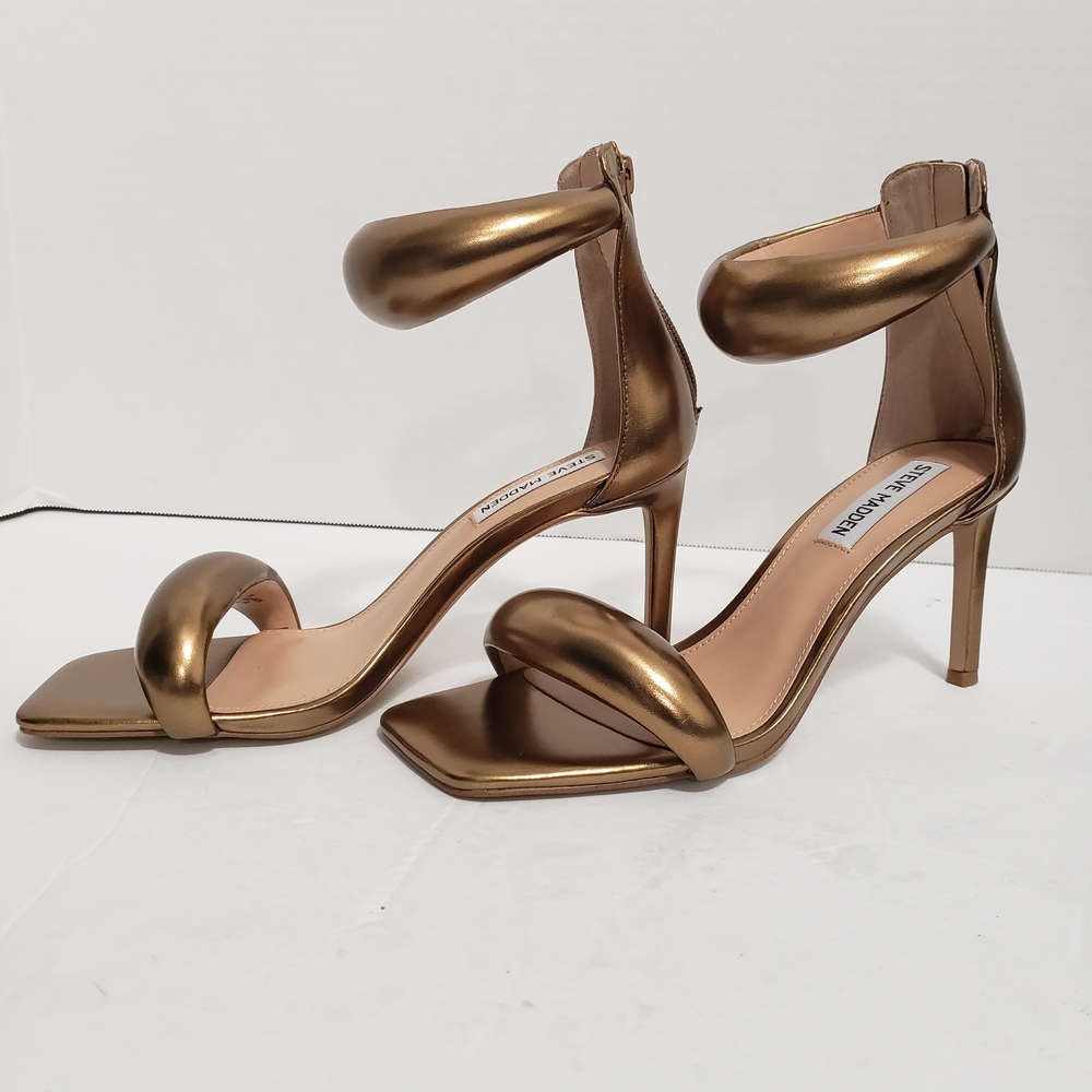 Steve Madden Metallic Bronze Heels, Sz: 6.5, Party, Dress or Casual, Open Toe